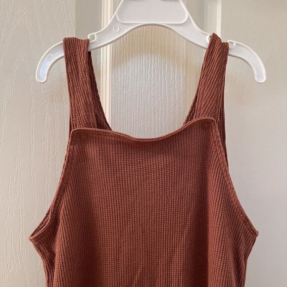 Angel Dear Pecan Brown Waffle Knit Thermal Overalls Boys Size 18-24 Months NWT - Picture 7 of 13